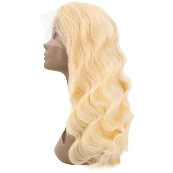 Blonde Body Wave Full Transparent Lace 100% Human Hair Wig - Image 4