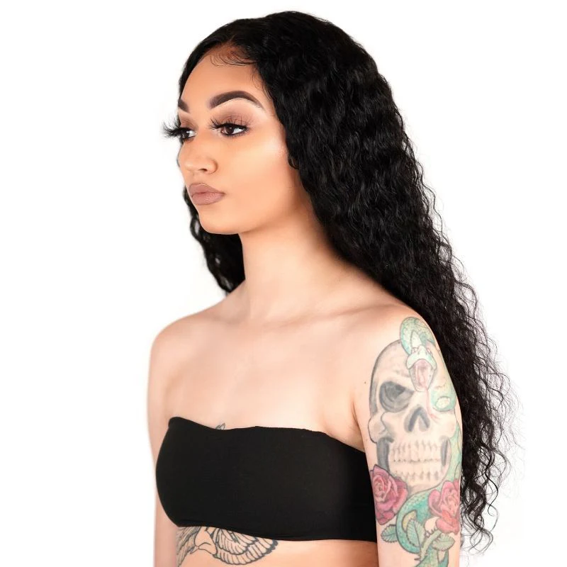 Brazilian Deep Wave 13x4 Transparent Lace Front Wig 180% SALE - Image 4