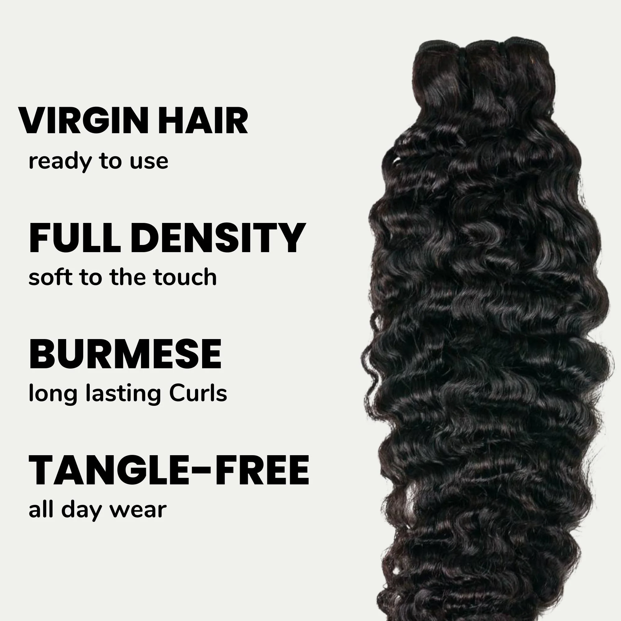 Burmese Curly 100% Human Hair Bundle Deals - Image 3